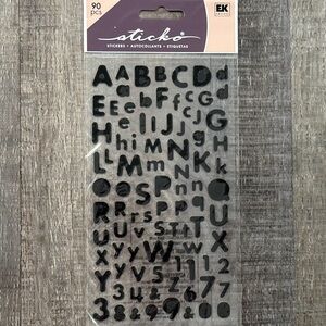 💞 New Black Alphabet Letter Scrapbook Stickers